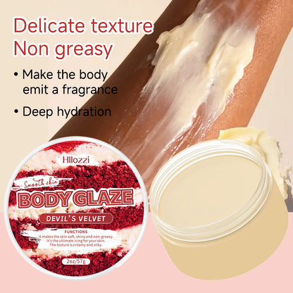 The Devil Velvet Body Oil and Gloss Set includes a free rollerball applicator for long-lasting hydration and moisturizing,