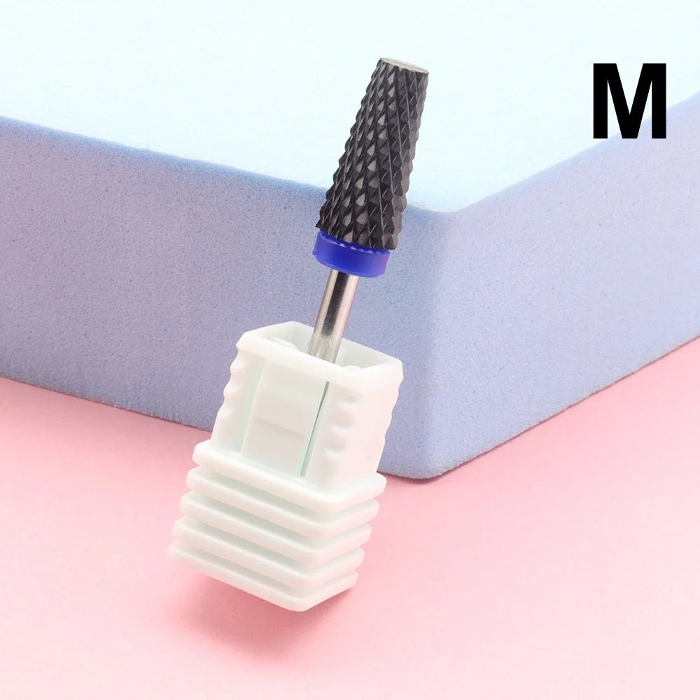 1Pcs Black 5 in 1 Ceramic Nail Drill Bit For Electric Drill Machine 3/32" Shank Milling Cutter Fast remove Acrylic or Hard Gel