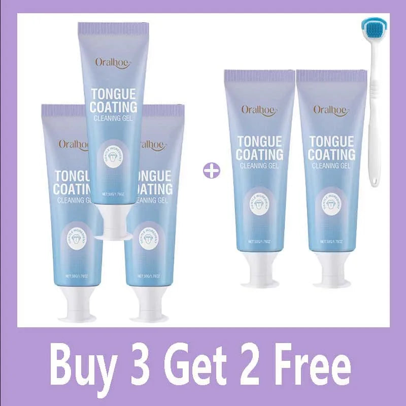 50ml Tongue Cleaning Gel Set,For Bad Breath Long Lasting-Freshness Mouth Odor-Eliminators,Tongue Cleaning Paste For Home