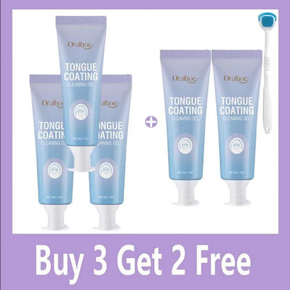 50ml Tongue Cleaning Gel Set,For Bad Breath Long Lasting-Freshness Mouth Odor-Eliminators,Tongue Cleaning Paste For Home