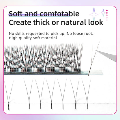Yelix 2D Y Shape Eyelashes Extension Hand Woven Premium B C D L M Natural Single Tip Lashes Supplies Makeup Mesh Net Cross Lash