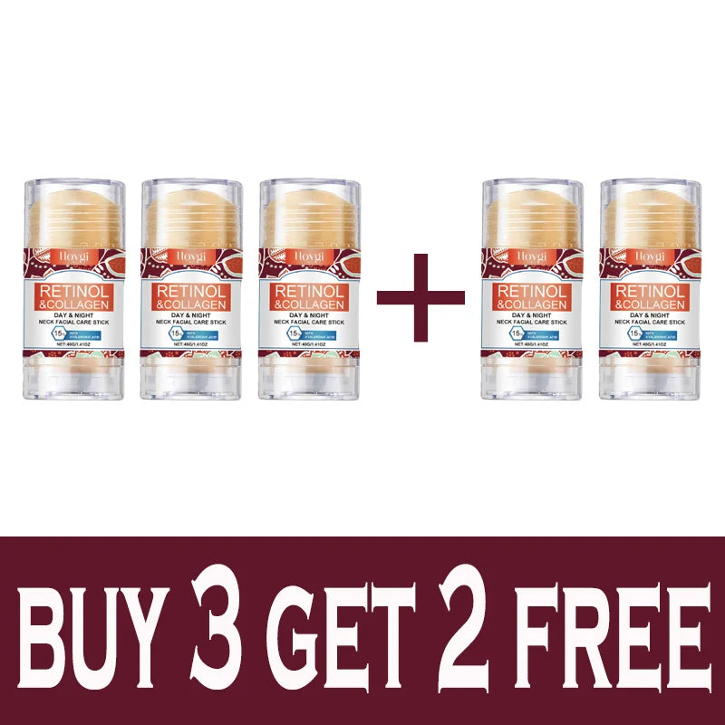 Retinol & Collagen Neck Cream Neck Face Firming Stick with Jojoba Oil Moisturizing Lifting Hyaluronic Acid for All Skin Types