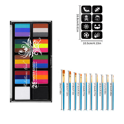 Body Face Painting Kit for Kids Adults,10 Color Face Makeup Palette with Brush,Halloween Carnival Artist Cosplay Art Party