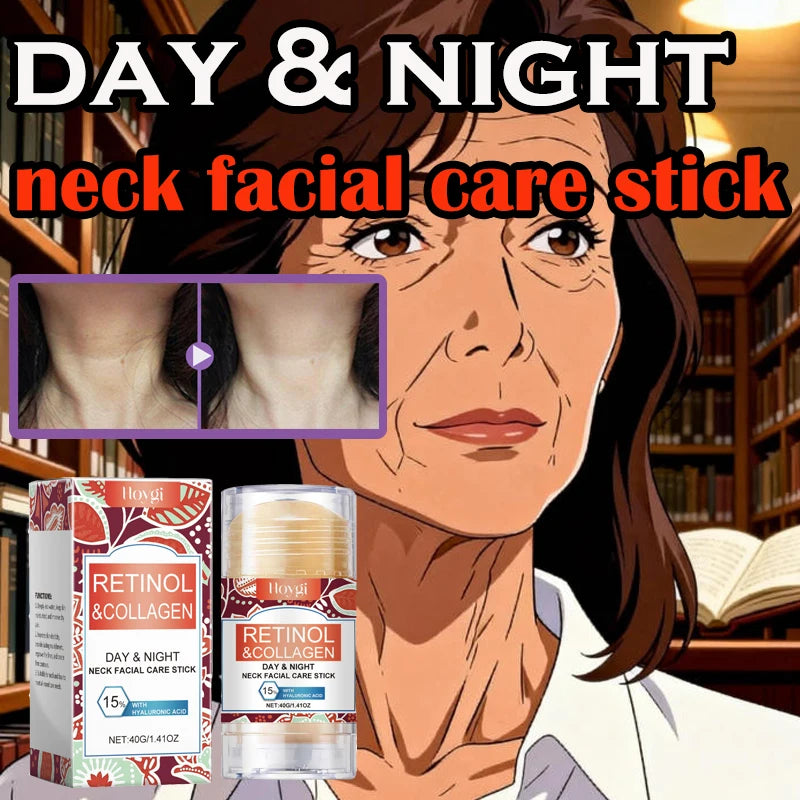 Retinol & Collagen Neck Cream Neck Face Firming Stick with Jojoba Oil Moisturizing Lifting Hyaluronic Acid for All Skin Types
