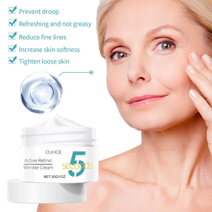 5 Seconds Instant Remove Wrinkles Cream Retinol Anti Aging Firming Moisturizing Tightens Improves Edema Facial Skincare Cream