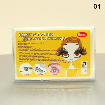 200pcs/Box Reusable Self-Adhesive False Eyelashes Glue Strip Eyelash Glue-Free Lash Adhesive Tape Professional Makeup Tools