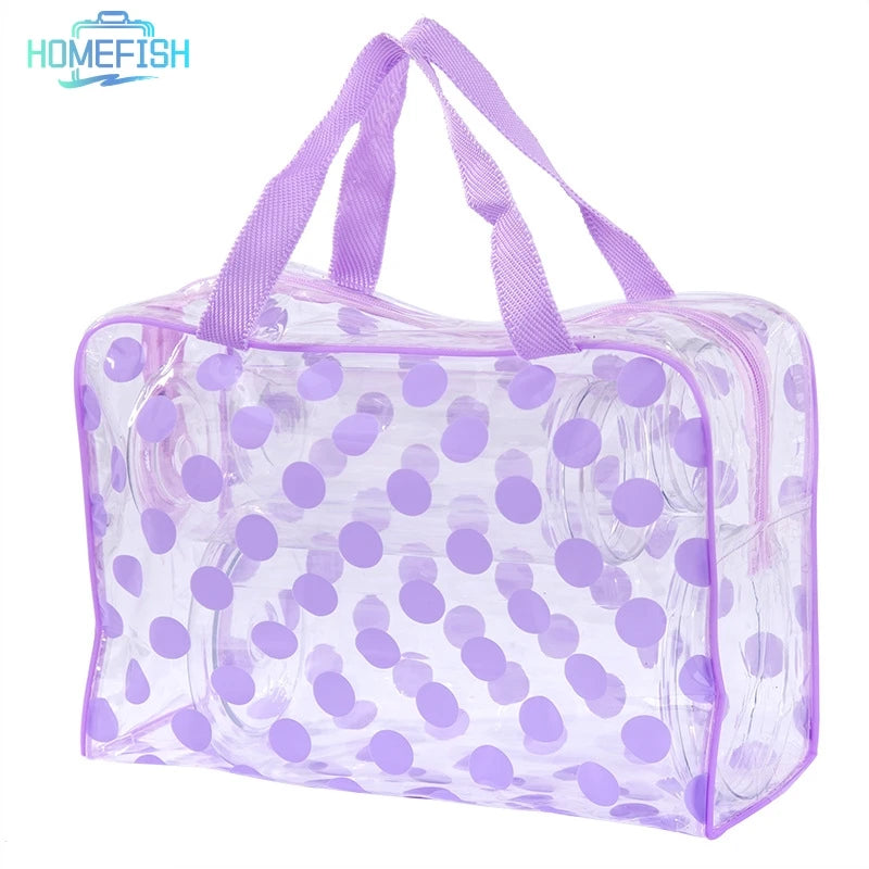 HOMEFISH Transparent polka dot women's makeup bag Waterproof PVC Cosmetic Bag Portable Women Storage Bag Toiletries Wash Bag