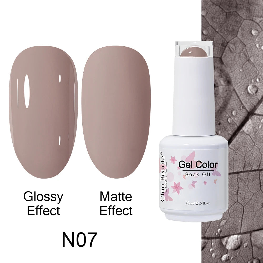 Clou Beaute 15ml Nail Gel Polish Warm Color Dark Red Brown Semi Permanent Nail Art Manicure Soak Off LED UV Varnishes Lacquer