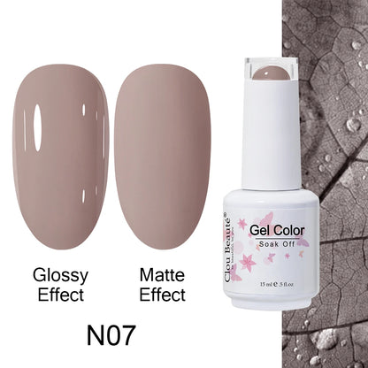 Clou Beaute 15ml Nail Gel Polish Warm Color Dark Red Brown Semi Permanent Nail Art Manicure Soak Off LED UV Varnishes Lacquer