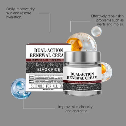 50g Dual-Action Renewal Cream Black White Rice Sooth Repair Cream Gentle Hydrating Suitable For All Skin Types Face Moisturizer