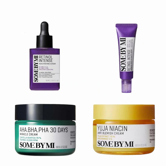 SOMEBYMI Skin Care Combination Retinol Rejuvenating Essence, Repair Cream, AHA.BHA.PHA Repair Cream, Nicotinamide Acne Removing