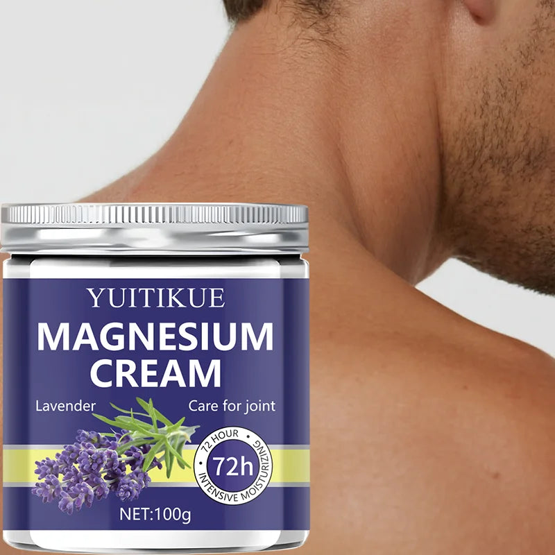 YUITIKUE Magnesium & Lavender Cream 100g - 72-hour Moisturizing Joint Care, Fast Absorbing, Non-Greasy, Suitable for Athletes