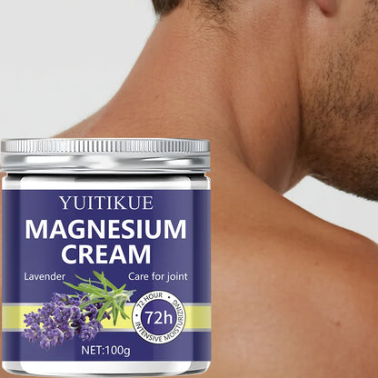 YUITIKUE Magnesium & Lavender Cream 100g - 72-hour Moisturizing Joint Care, Fast Absorbing, Non-Greasy, Suitable for Athletes