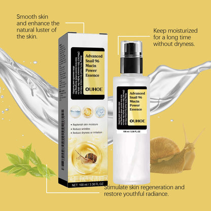 OUHOE Snail 96 Mucin Moisturizing Serum Deep Hydration Lock Winter Barrier Protection Gentle Care Nourishing Skin Quickly Absorb