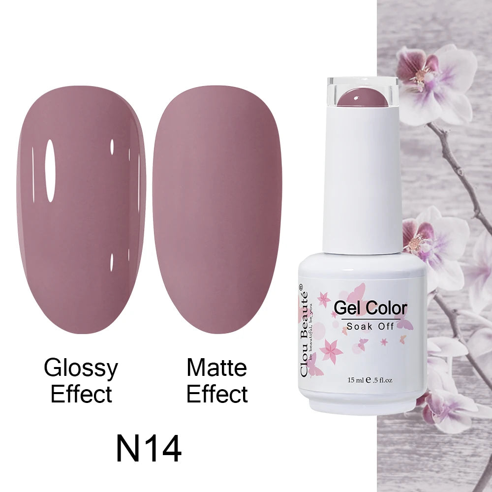 Clou Beaute 15ml Nail Gel Polish Warm Color Dark Red Brown Semi Permanent Nail Art Manicure Soak Off LED UV Varnishes Lacquer