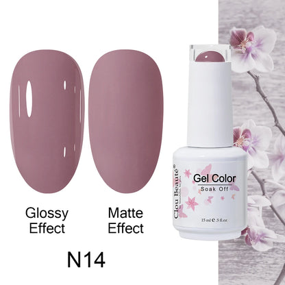 Clou Beaute 15ml Nail Gel Polish Warm Color Dark Red Brown Semi Permanent Nail Art Manicure Soak Off LED UV Varnishes Lacquer