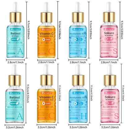 SUYARUN 24H Hydrating Serum ACHS 4-Piece Set – All-Day Moisturizing Facial Essence with Hyaluronic Acid & Vitamins | Anti-Aging