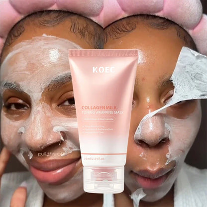 Collagen Milk Toning Wrapping Mask Deep Hydration&Radiance Skin Instant Glow Care Milk Protein & Niacinamide Milky Peel-off Mask