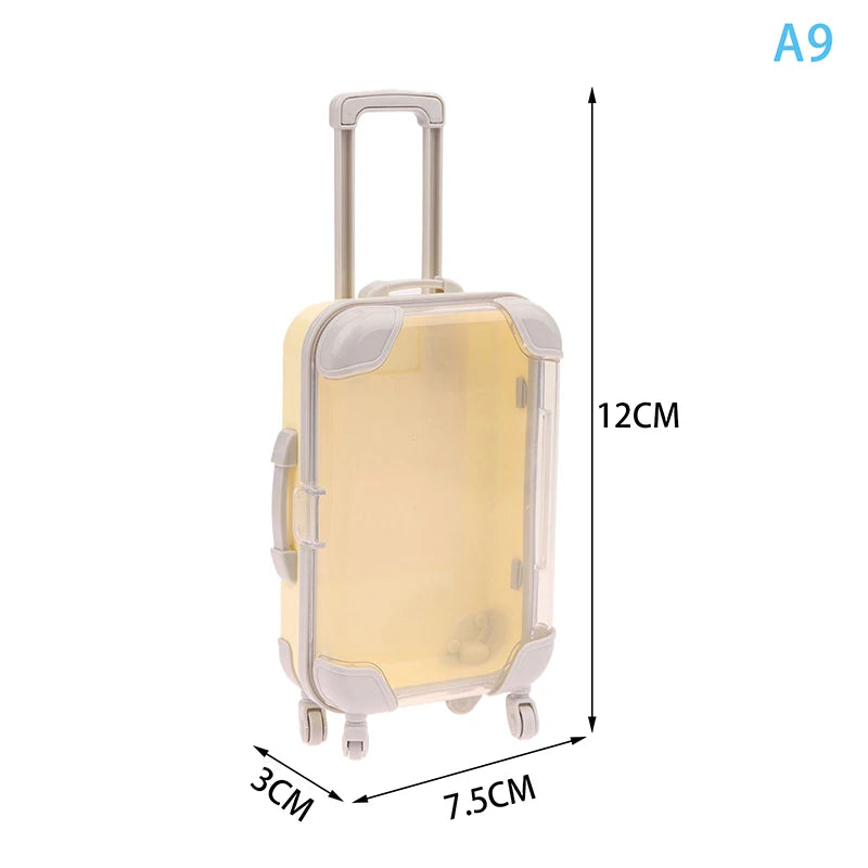 1Pc Simulation Mini Trolley Cases False Eyelashes Makeup Carrying Suitcase ABS Small Toiletry Box Women Travel Gift Box