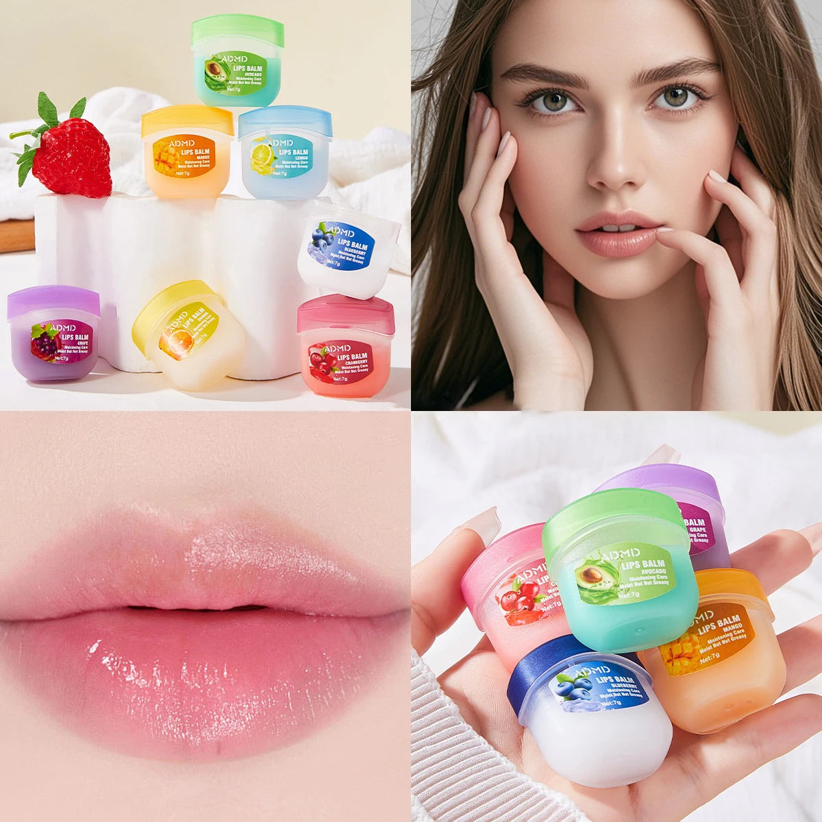 8/4/PCs Lip Balm Moisturizing Lipstick Base Moisturizer Makeup Natural Plant Anti-Cracking Lip Care Petroleum Jelly Lip Balm