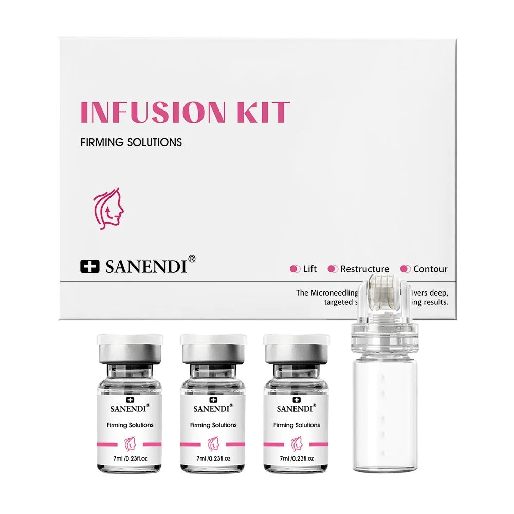 3 in 1 Micro-Infusion System for Eye & Face 0.05mm Stamp Hyaluronic Acid & Collagen Peptide Serum Firmer Home Skin Care 1Month