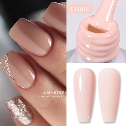 BORN PRETTY 10ml Nude Pink Gel Nail Polish Varnis Semi Permanent Nail Gel Varnish Soak Off UV Gel for Valentine's Day Gift Nails