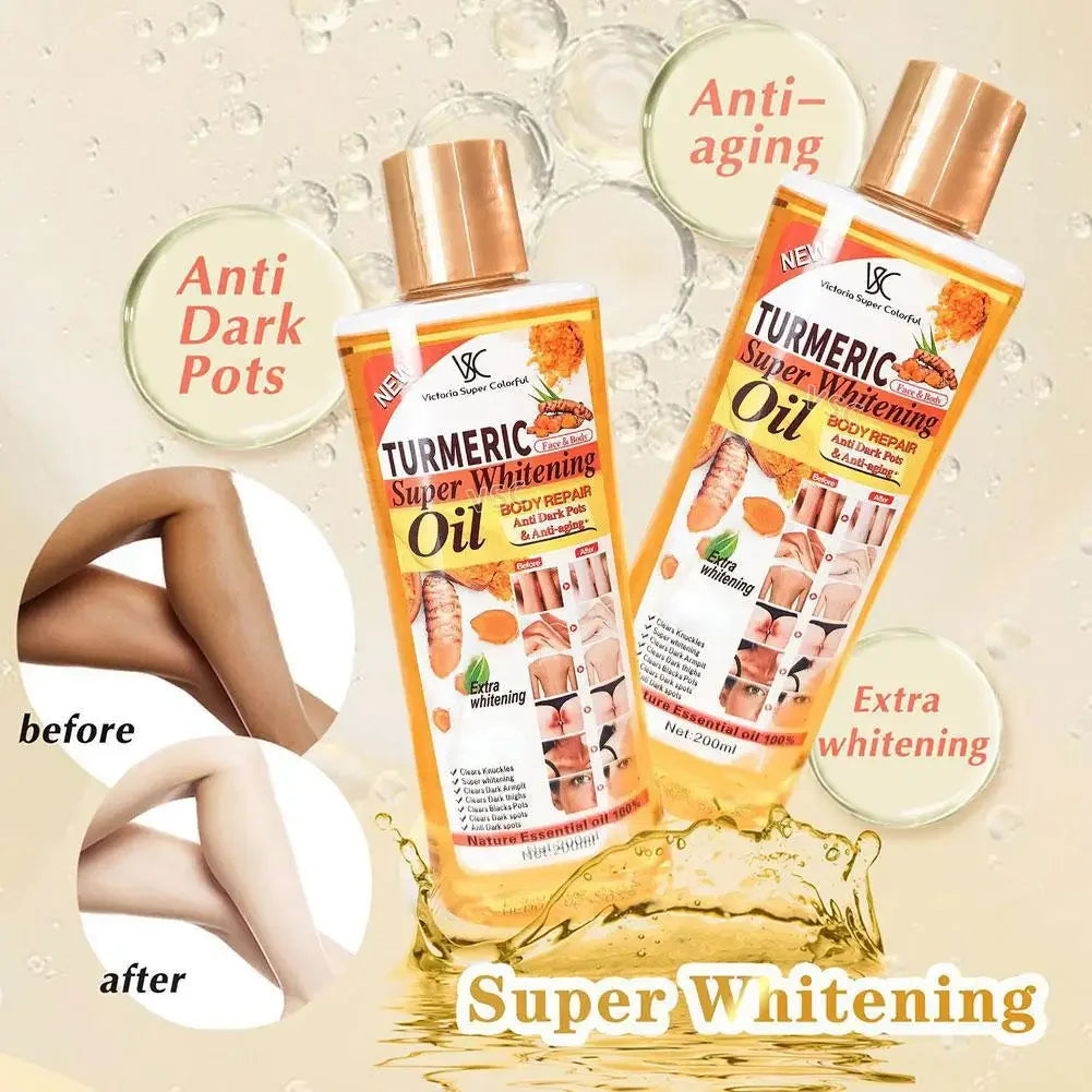 200ml Turmeric Essential Oil Facial Body Massage oil Moisturizing Diffuser Aromatherapy Brightening Smoothing Skin Care