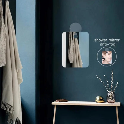 Acrylic Anti Fog Mirror Shower Shaving Fogless Mirror Washroom Travel Accessories For Women Makeup Man Shaving Bathroom Tools