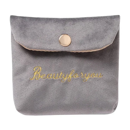 Embroidered Letter Tampon Storage Bag Sanitary Pad Pouch Girls Cosmetic Bags Makeup Lipstick Key Earphone Data Cables Organizer