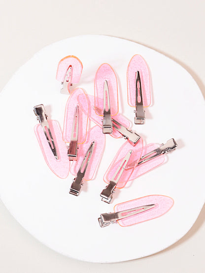 10pcs seamless fashion girl transparent hair clips, makeup facial accessory clips styling hair clips Special for real hair wigs