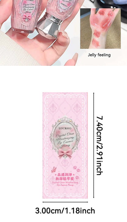 Lckgo Crystal Clear Moisture Lip Essence Gloss - Wrinkle Improvement Moisturizing Lip Balm, Mirror Gloss Lip Oil, Lipstick-Style Volume Lip Gloss