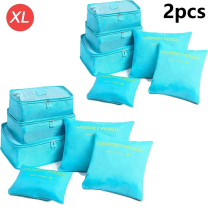 6-piece Large Size Travel Organizer Portable Suitcase Organizer Clothes Shoes Makeup Bag Luggage Organizer Travel Storage Bag