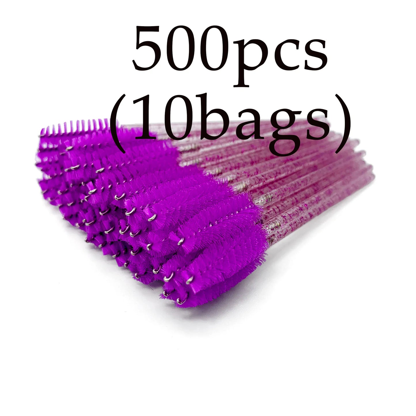 500Pcs Crystal Eyelash Makeup Brush Diamond Handle Mascara Wands Eyelash Extension Tool Disposable Spoolie Wands for Mascara