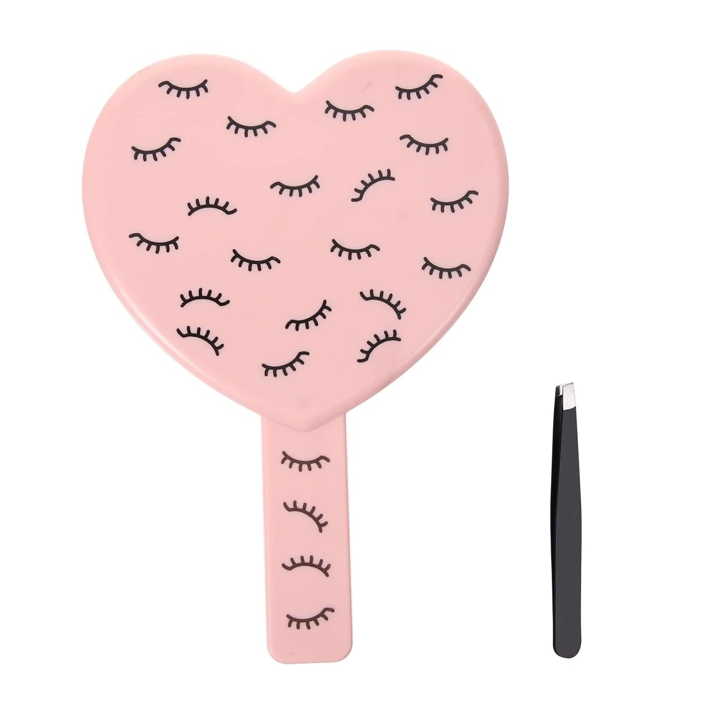 1 Pcs High Definition Handheld Heart-shaped Eyelash Mirror Eyelash Inspection Mirror Makeup Gadgets Vanity Mirror Girl Gifts