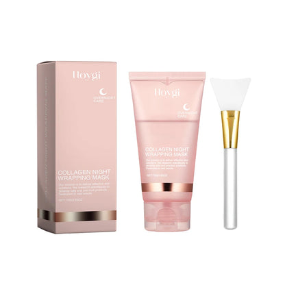 HOYGI Collagen Overnight Wrapping Peel Off Facial Mask Deeply Hydrating Moisturizing Night Wrapping Face Mask Care Cream