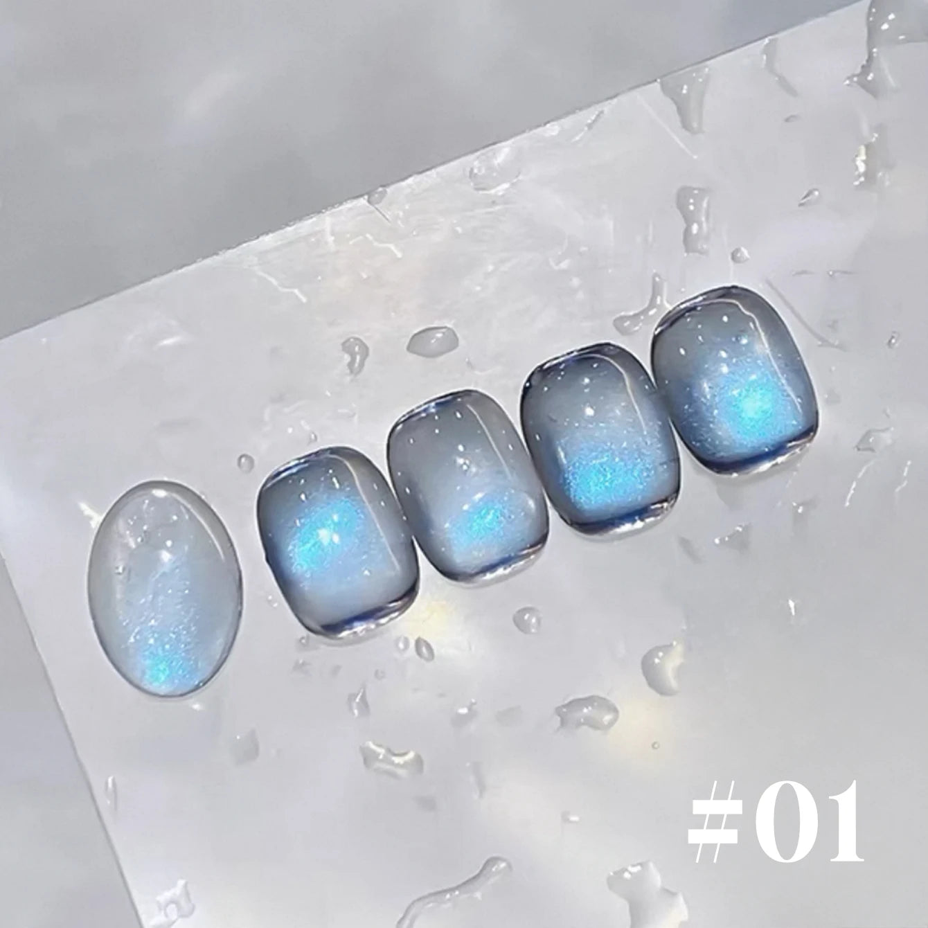 12ML 1-6PCS Summer And Autumn Island Glass Bead Magnet Cat Eye Gel Nail Polish Blue Nails Nail Art Nail Supplies