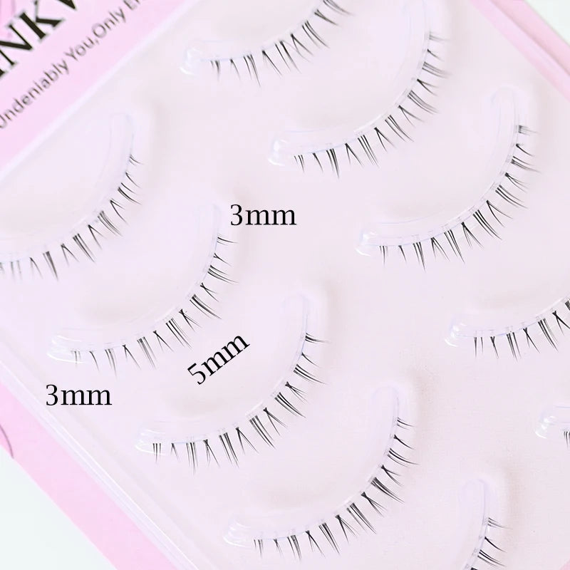 5 Pair Clear Band Lower Eyelashes Handmade False Eyelashes Bottom Lashes Natural Manga Lashes douyin makeup lash Extension