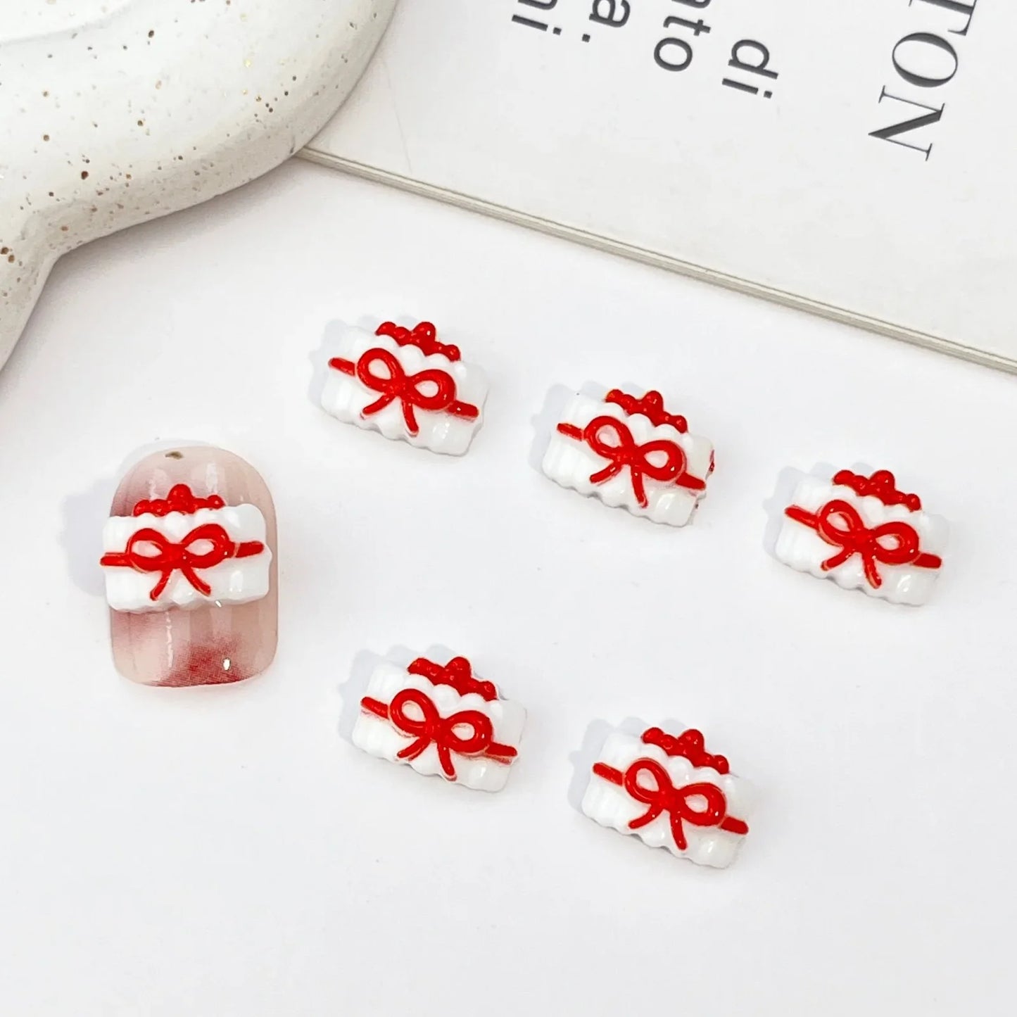 50pcs Resin Mini Christmas chocolate Decor Cartoon Magic Wand Cake Popsicle Figurine Flatback Stone Nail Art Scrapbook DIY Craft
