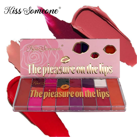 20 color lip color waterproof sweat proof powder blusher all-in-one makeup plate matte color makeup mouth red lip gla