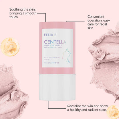 Centella Asiatica Clay Mask Stick Exfoliating Soothing Skin Cleaning Repair Facial Pores Control Oil Moisturizing Clean Mask 27g