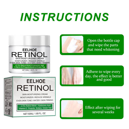 EELHOE Retinol Whitening Cream Private Part Armpit Knee Buttocks Moisturizer Dark Skin Bleaching Lighten Melanin Brighten Cream