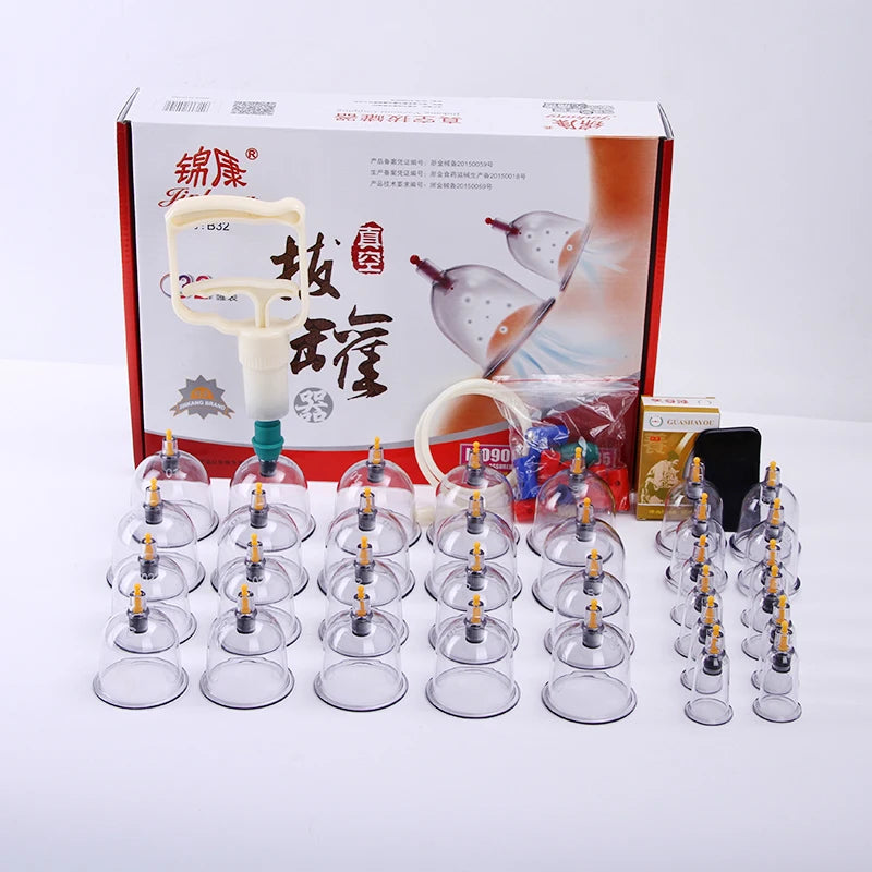 Vacuum Cupping body Massager ventosa Suction Cups jar Set plastic vacuum suction therapy cupping set cans for massage