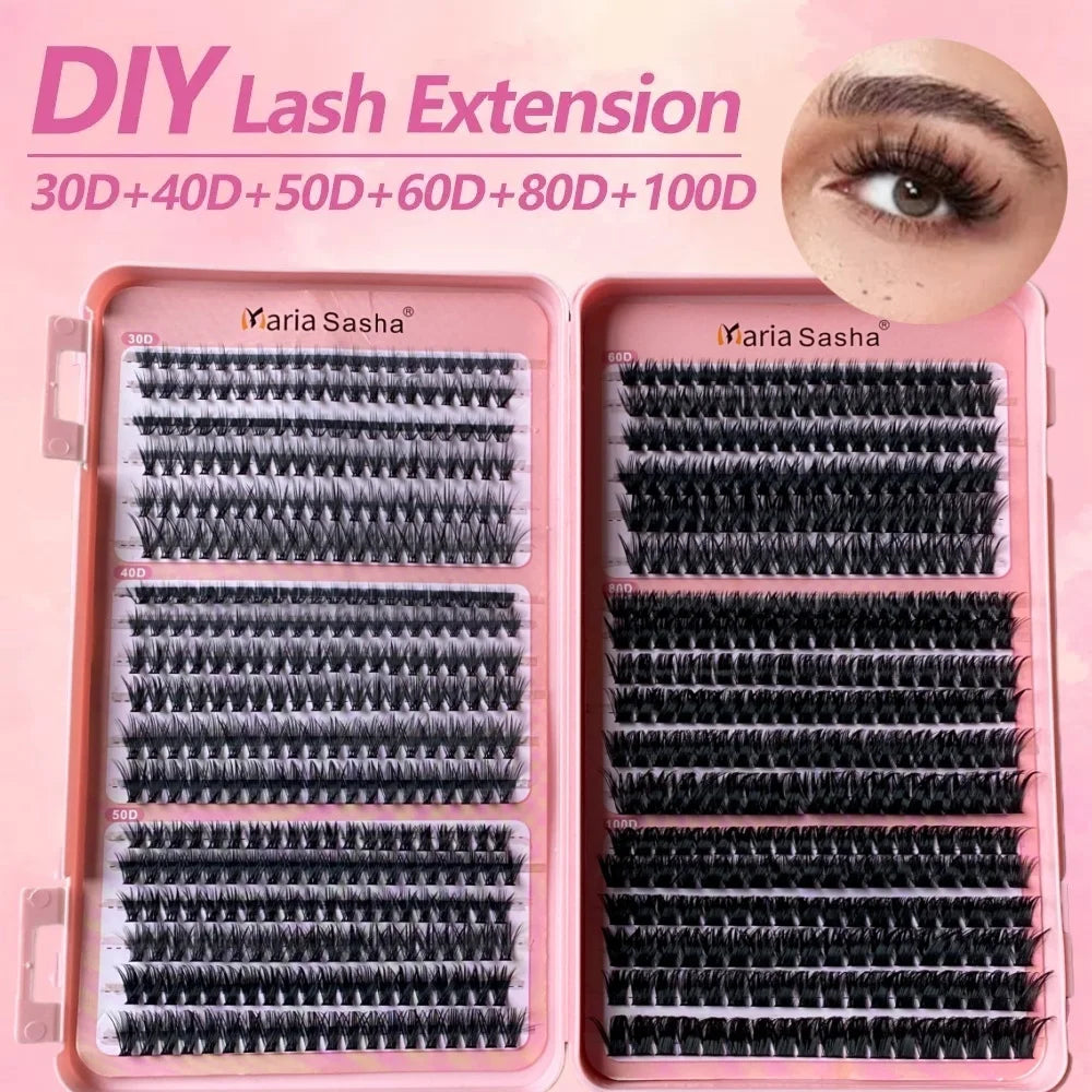 MARIA Individual Lashes Eyelash Book Clusters Extensions False Eyelash DIY Eyelash Extensions Makeup Kit Lashes