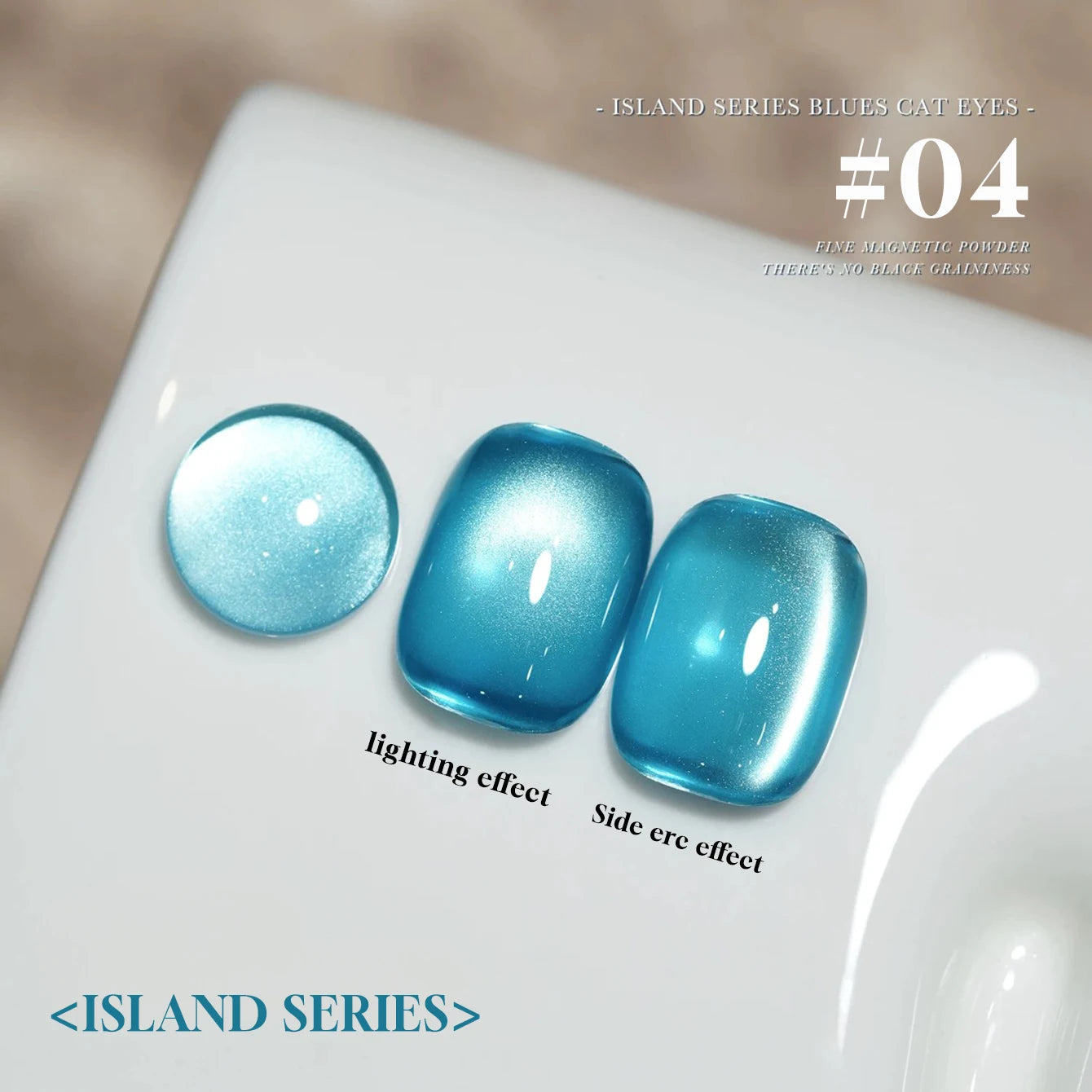 12ML 1-6PCS Summer And Autumn Island Glass Bead Magnet Cat Eye Gel Nail Polish Blue Nails Nail Art Nail Supplies
