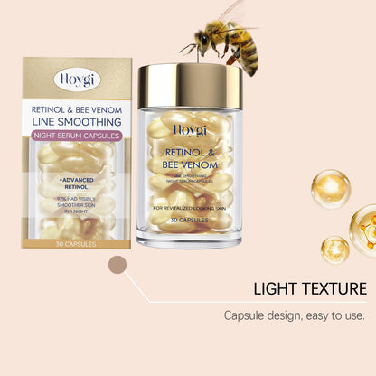 Hoygi Retinol Bee Venom Facial Capsules Gently Moisturize Facial Skin, Tighten and Improve Skin Quality, Moisturizing Capsules