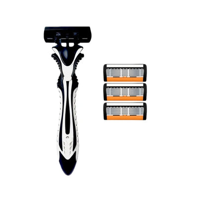 1 Handle + 3/6/12 Blades/ Men Women Manual Safety Razor 6-Layer Stainless Steel Hair Removal Shaving Replaceable Shaver Head