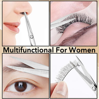 1Pc Eyebrows Scissors Stainless steel Eyelash Facial Hair Nose Hair Scissors Multi-Purpose Hair Trimming Beauty Makeup Scissors