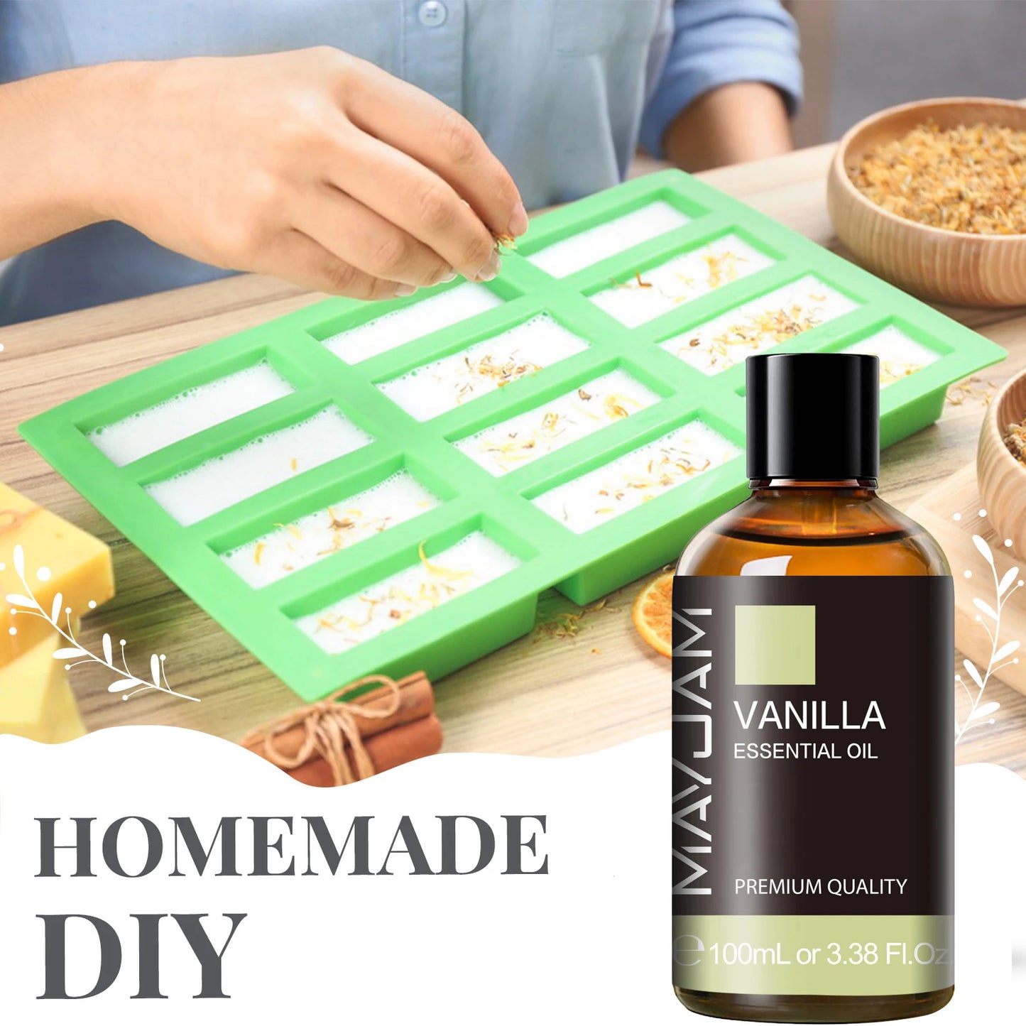 MAYJAM 1 Piece 100ML Pure Natural Plants Essential Oil For Humidifiers Aromatic Diffuser Vanilla Lavender Mint Bergamot Rose
