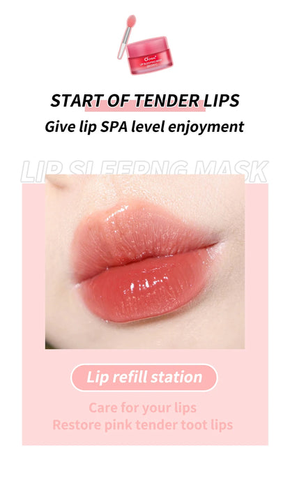 O'CHEAL 1 Pcs Sleeping Mask Maintenance Moisturizing Lip Gloss Mask Cream Plump Lips Serum Care Nourishing Lip Mask Balm