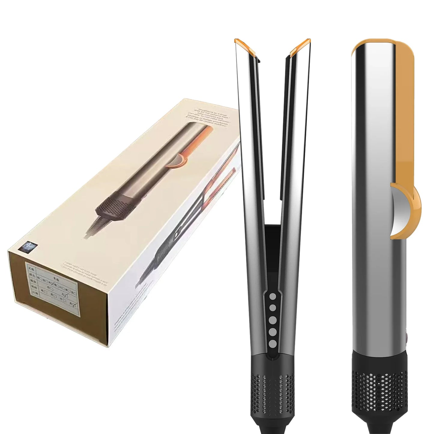 2 IN 1 Professional Hair Straightener & Hair Dryer Heat-Up Hair Flat Iron, Negative Ion Iron Long-Lasting Styling Tool 1.8M
